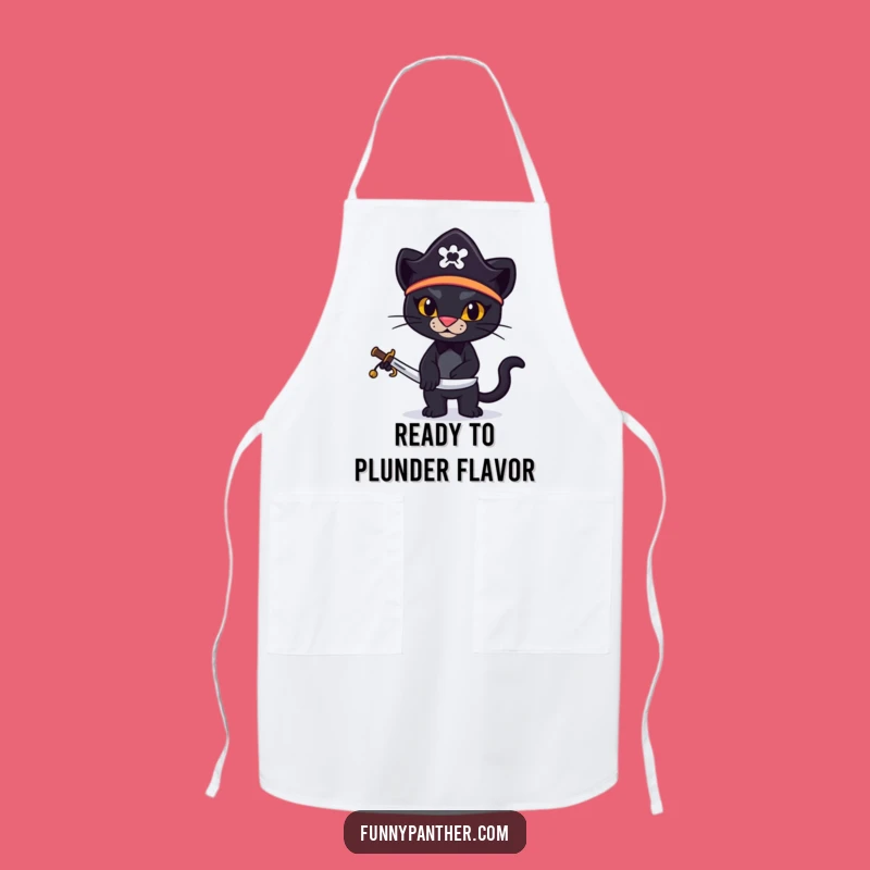 Funny Pirate Panther Apron: Cook Up a Storm with Feline Style