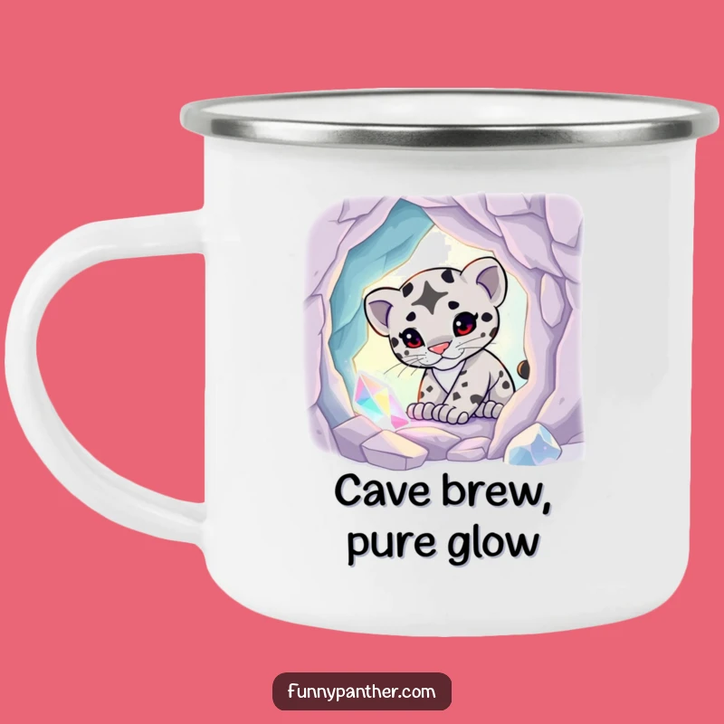 Funny Panther Cub Crystal Cave Camping Mug - Adventure Glow Drinkware