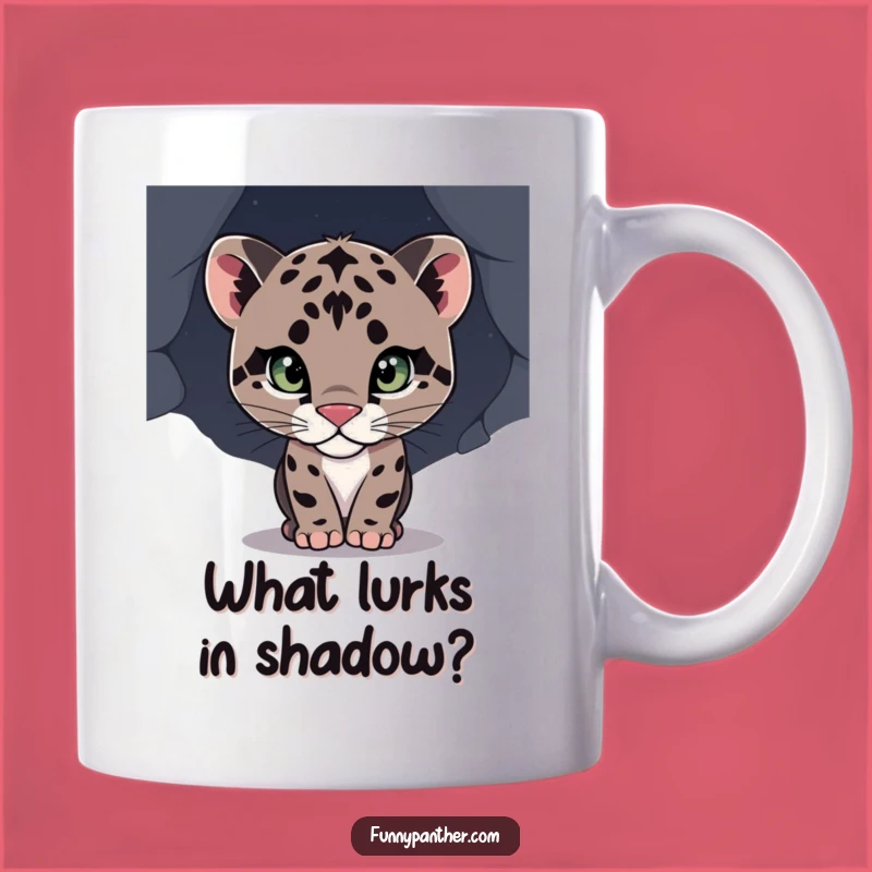 Funny Panther Cub Mug: Curious Cub Peering, Perfect Gift for Animal Lovers