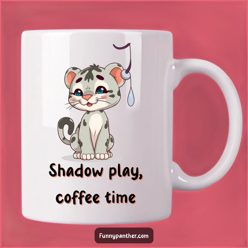 Funny Panther Cub Shadow Mug: Playtime Fun for Your Coffee Break!