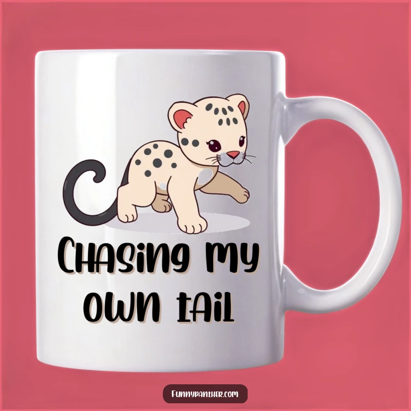 Funny Panther Cub Tail Mug - Adorable Playfulness for Your Morning Coffee