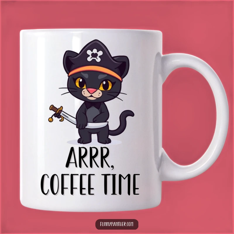 Funny Pirate Panther Mug: Fearsome Feline Buccaneer for Adventure Lovers Gift