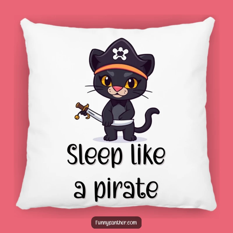 Funny Pirate Panther Pillow: Cozy Comfort for the Bold Feline Fan