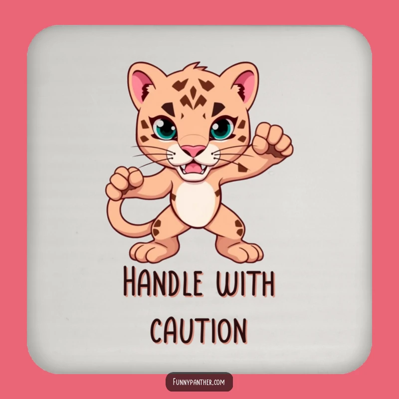 Funny Panther Alert Coaster A Protective Gift for Tables
