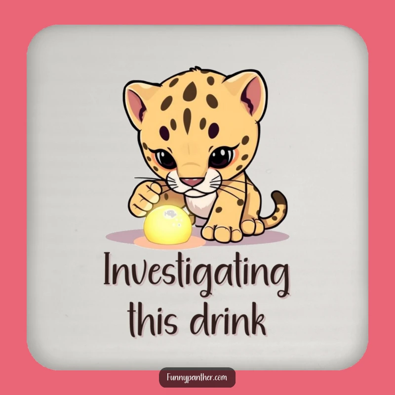 Funny Panther Cub Mystery Coaster - Protect Surfaces with Intriguing Charm