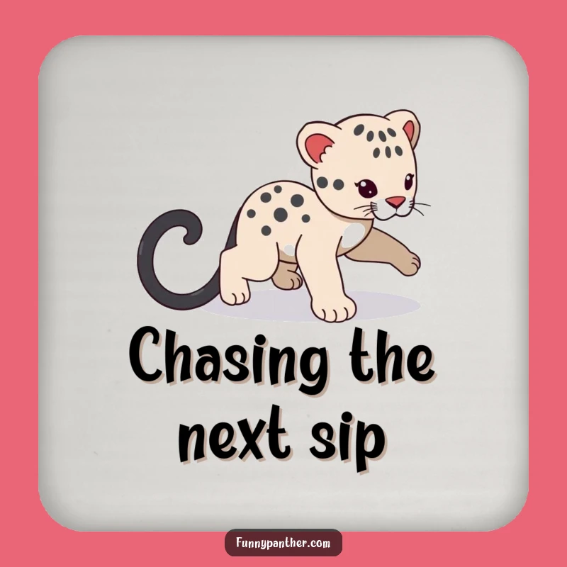 Funny Panther Cub Tail Coaster - Protect Surfaces with Playful Cuteness