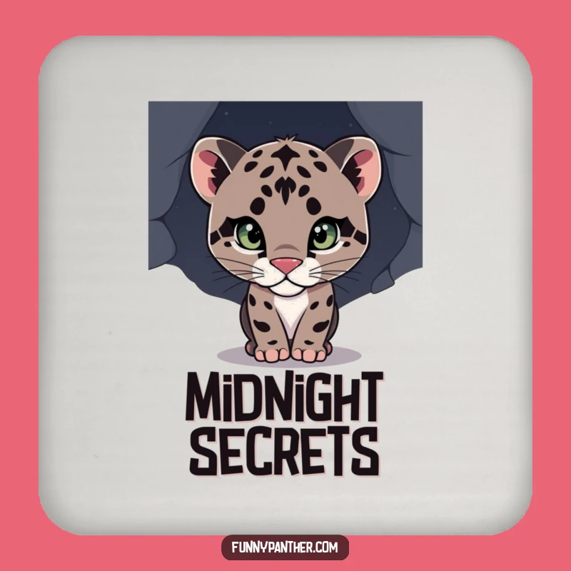 Funny Panther Cub Coaster Set: Curious Cub Peering, Protect Surfaces