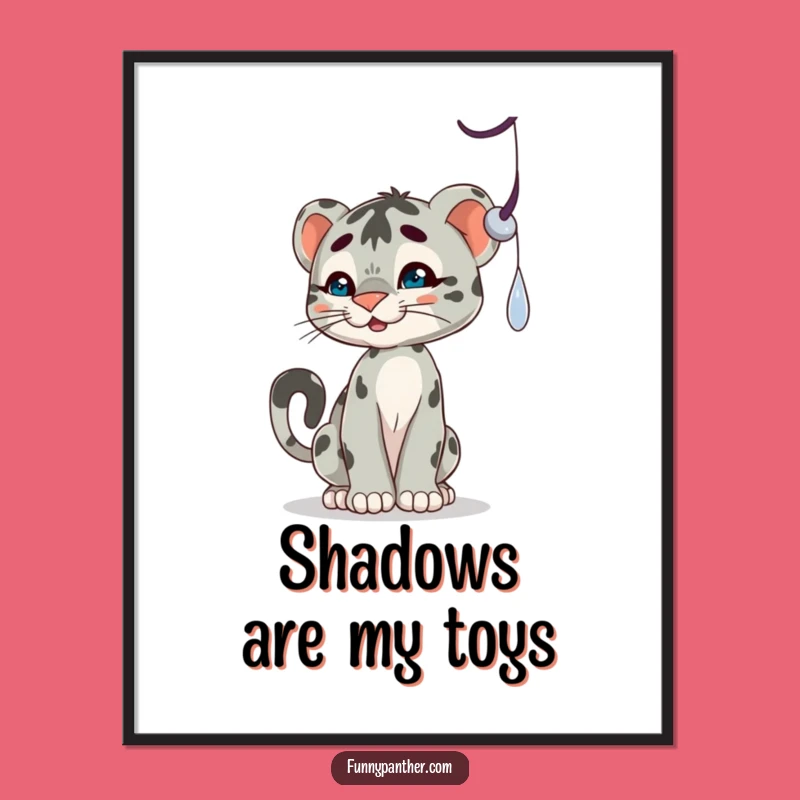 Funny Panther Cub Shadow Poster: Decorate with Playful Art!