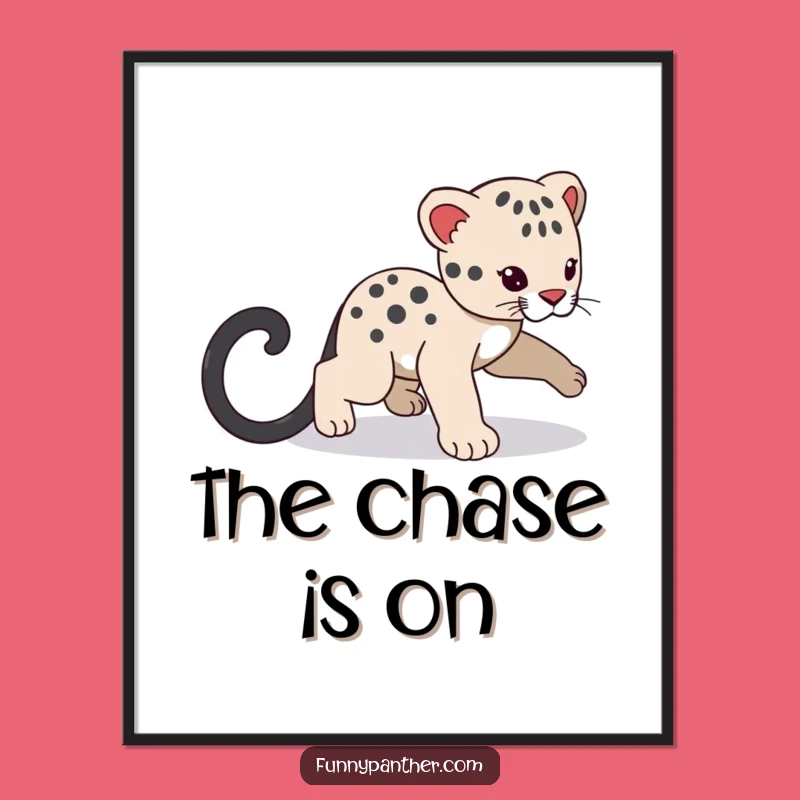 Funny Panther Cub Tail Poster - Adorable Playful Art for Your Walls