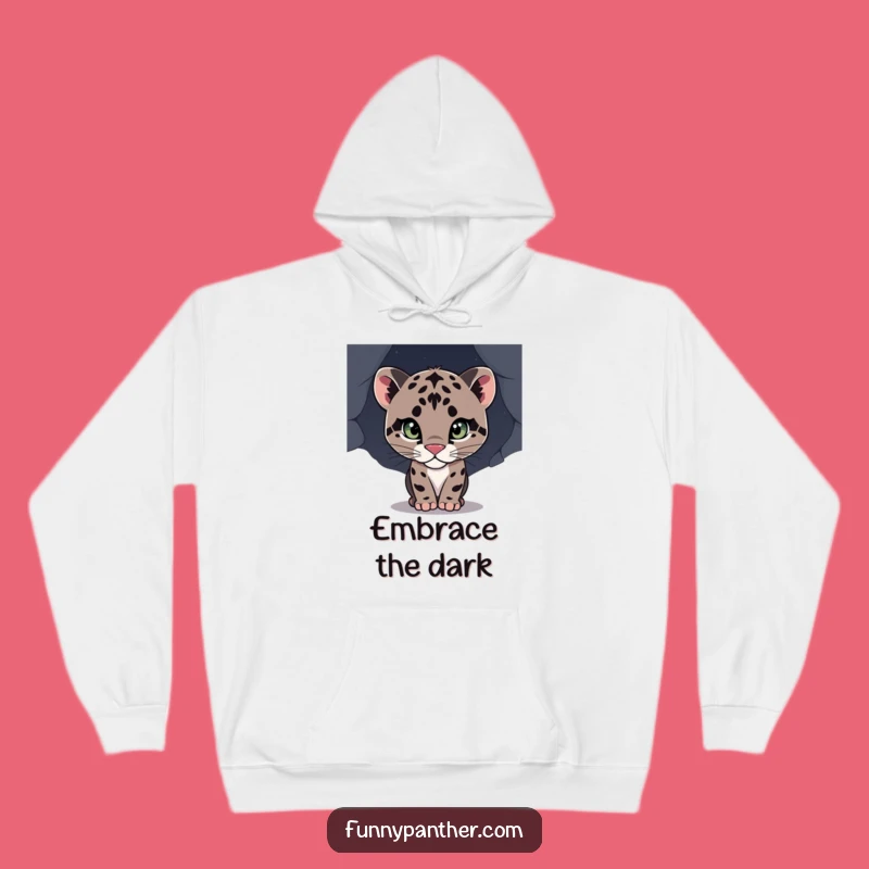 Cozy Funny Panther Cub Hoodie: Curious Cub Peering, Warm Winter Gift