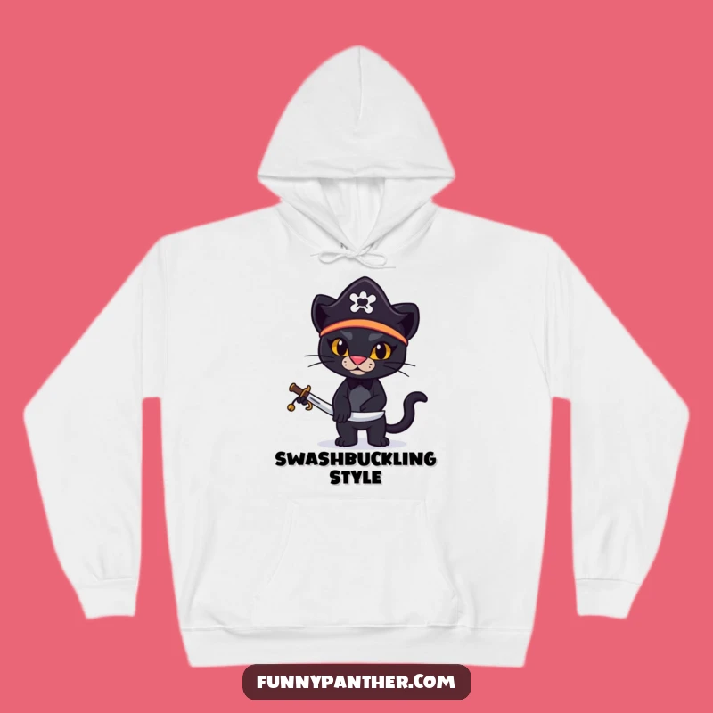 Funny Pirate Panther Hoodie: Cozy Feline Buccaneer for Warmth and Style