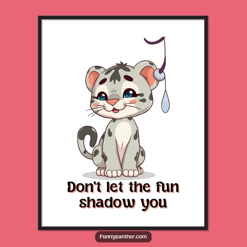 Free Printable Wall Art: Playful Panther Cub Shadow Art Downloadable