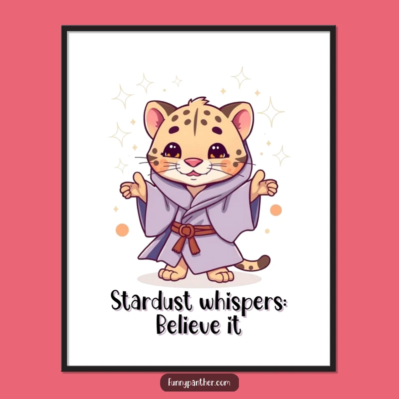 Free Printable Wall Art: Mystical Panther Stardust Decor Downloadable Art