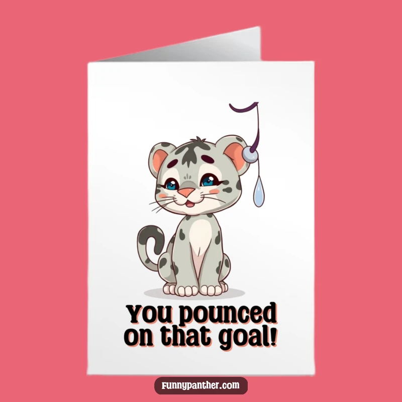 Free Printable Congratulations Card: Panther Cub Shadow Play Success Download