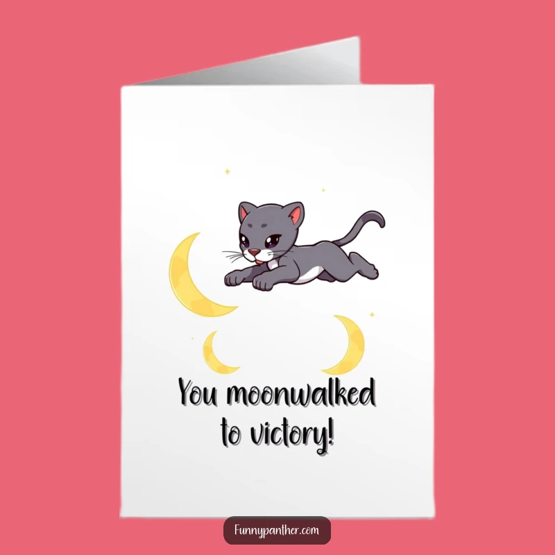 Free Printable Congrats Card: Majestic Panther Moon Leap Downloadable Gift