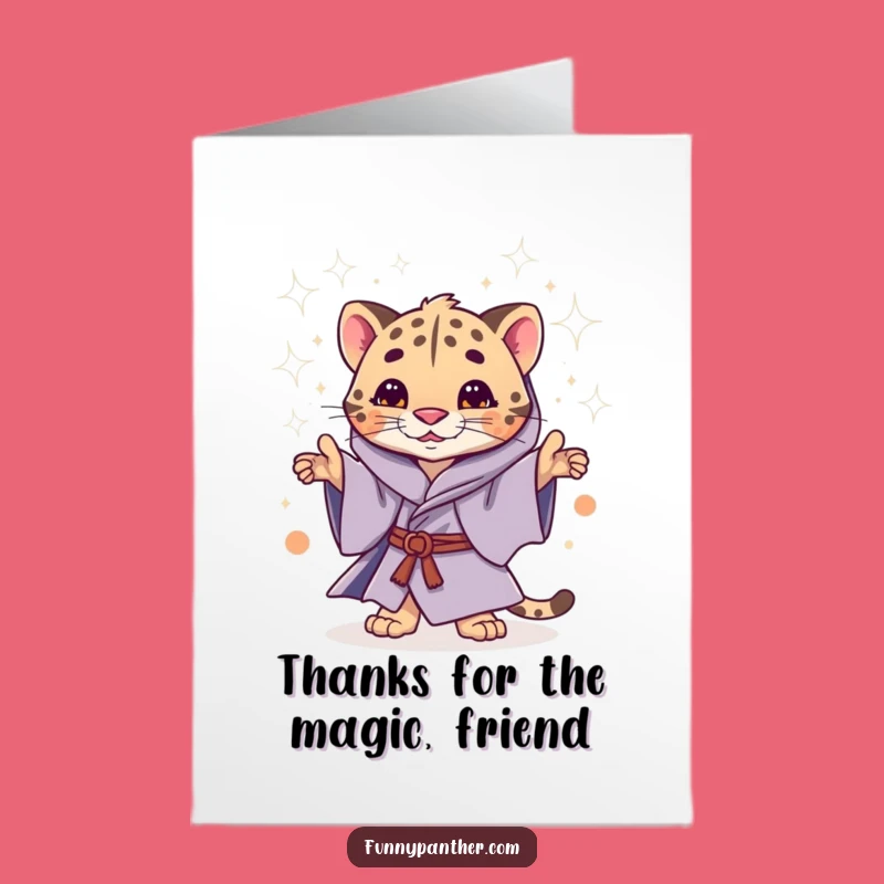 Free Printable Thank You Card: Whimsical Panther Stardust Downloadable Gift