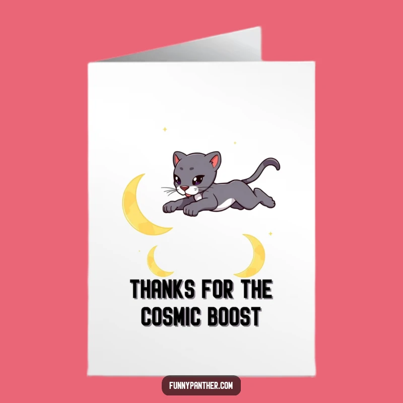 Free Printable Thank You Card: Graceful Panther Moon Downloadable Gift