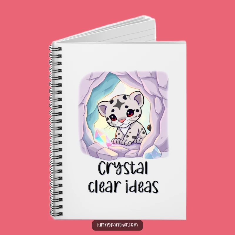 Funny Panther Cub Crystal Cave Notebook - Magical Glow Journaling