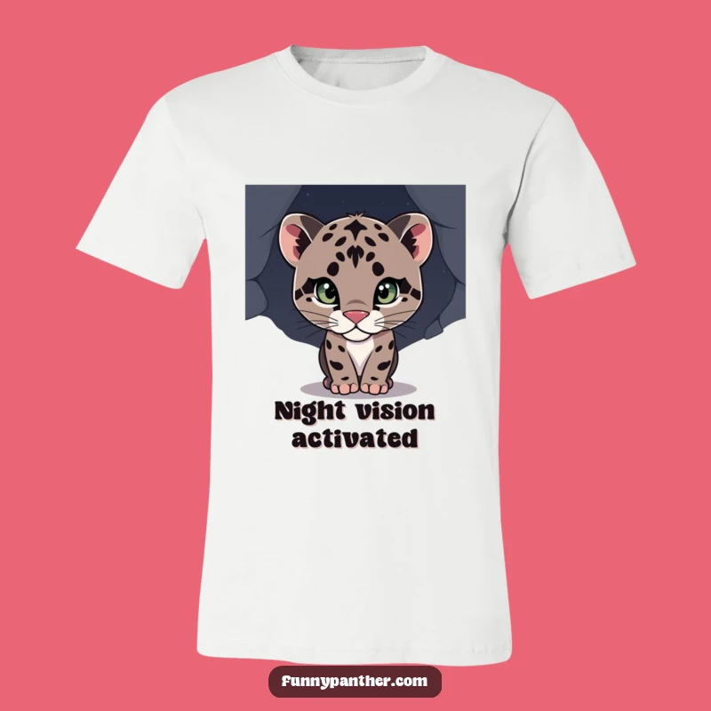Funny Panther Cub T-Shirt: Curious Cub Peering, Adorable Animal Tee