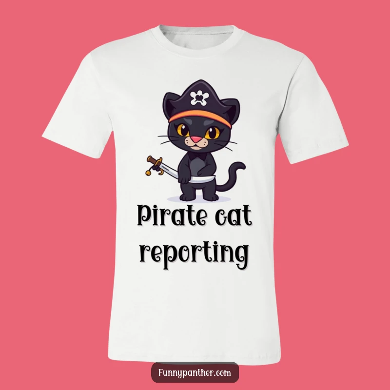 Funny Pirate Panther T-Shirt: Stylish Feline Buccaneer for Casual Fun
