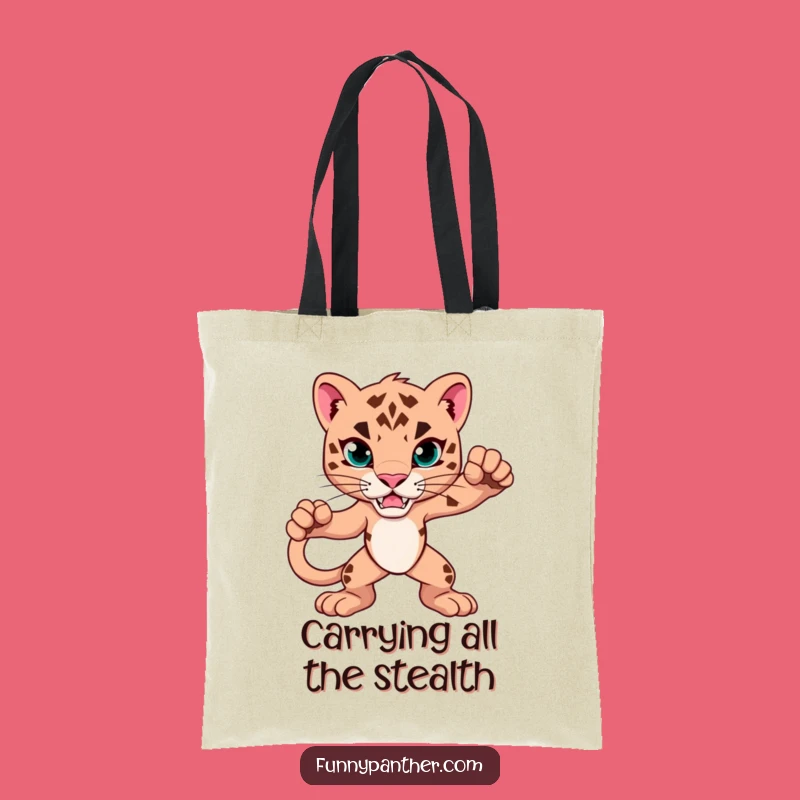 Funny Panther Alert Tote Bag A Strong Carry-All Gift