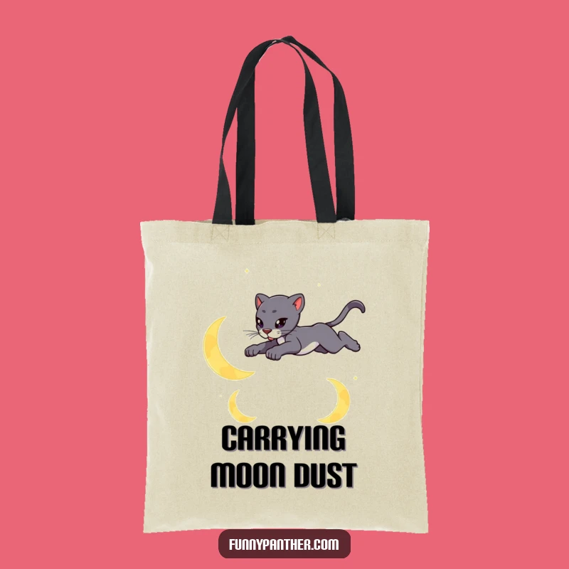 Funny Moon Panther Tote Bag: Carry Your Dreams with Feline Elegance